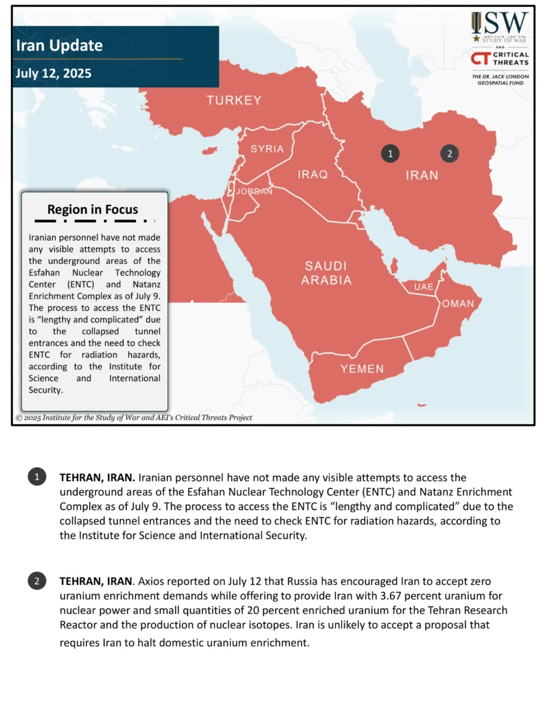 Iran Update One Pager July 12, 2025