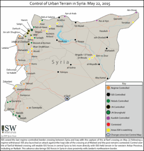 Control of Urban Terrain in Syria: May 22, 2015