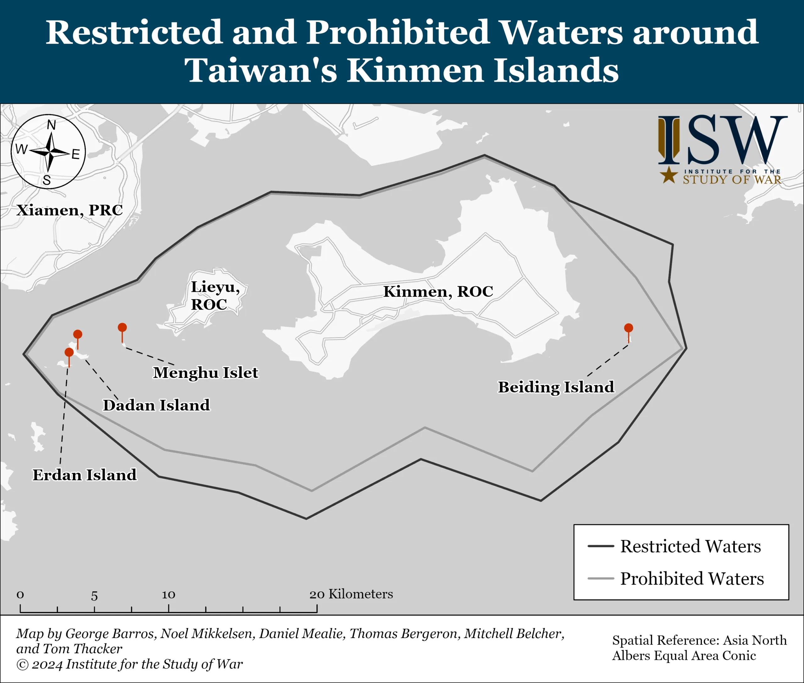 Restricted and Prohibited Waters around Taiwan's Kinmen Islands