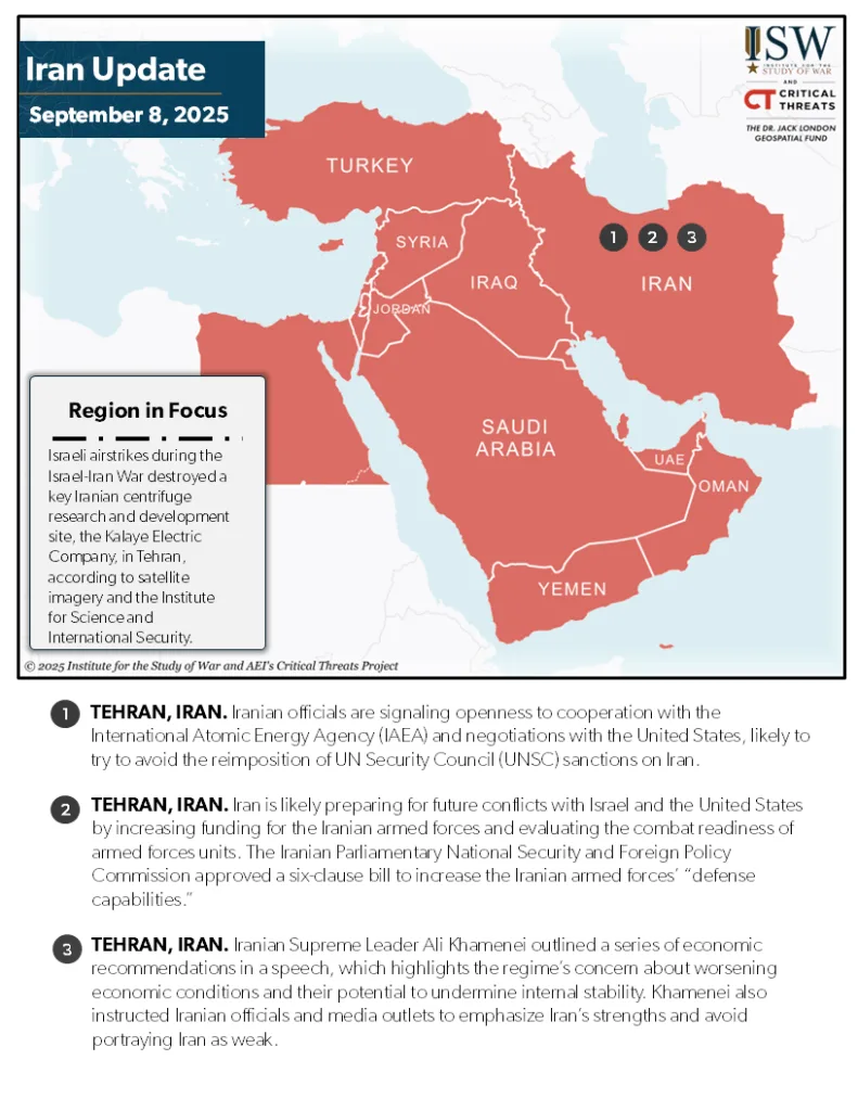 2025-09-08 One-Pager Iran Update