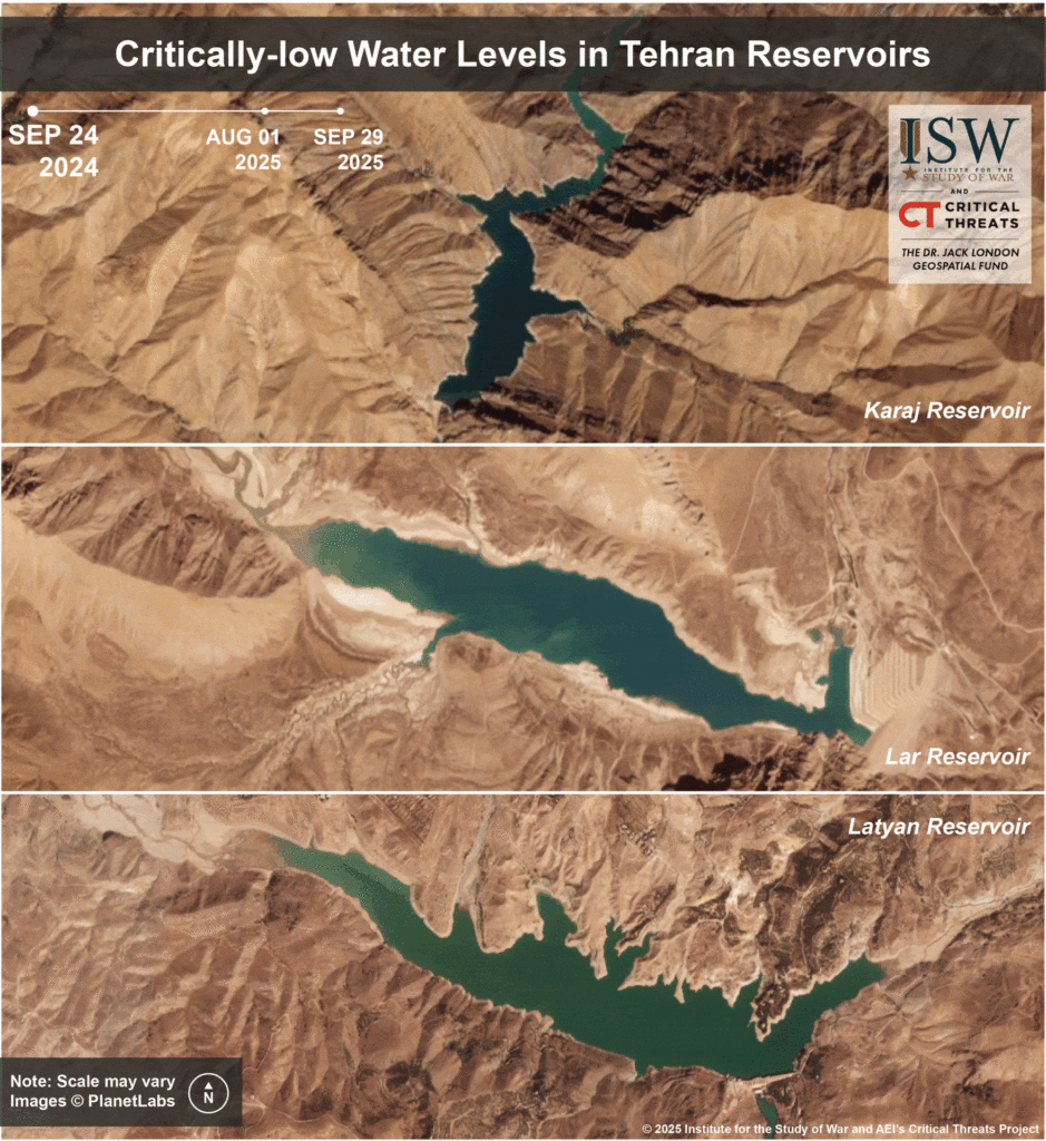 Critically-low Water Levels in Tehran Reservoirs September 30, 2025