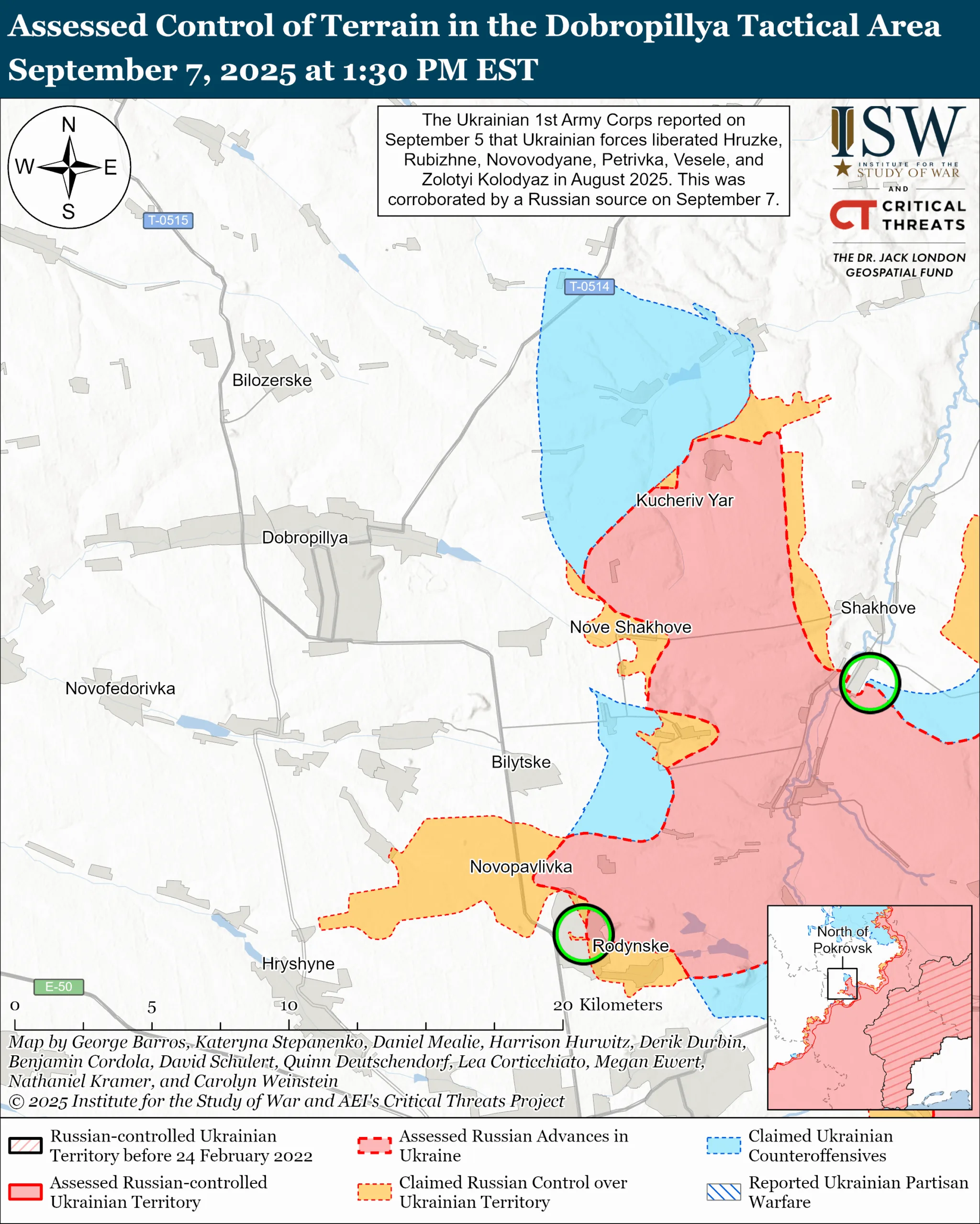 Dobropillya Tactical Area September 07, 2025 1:30 PM ET