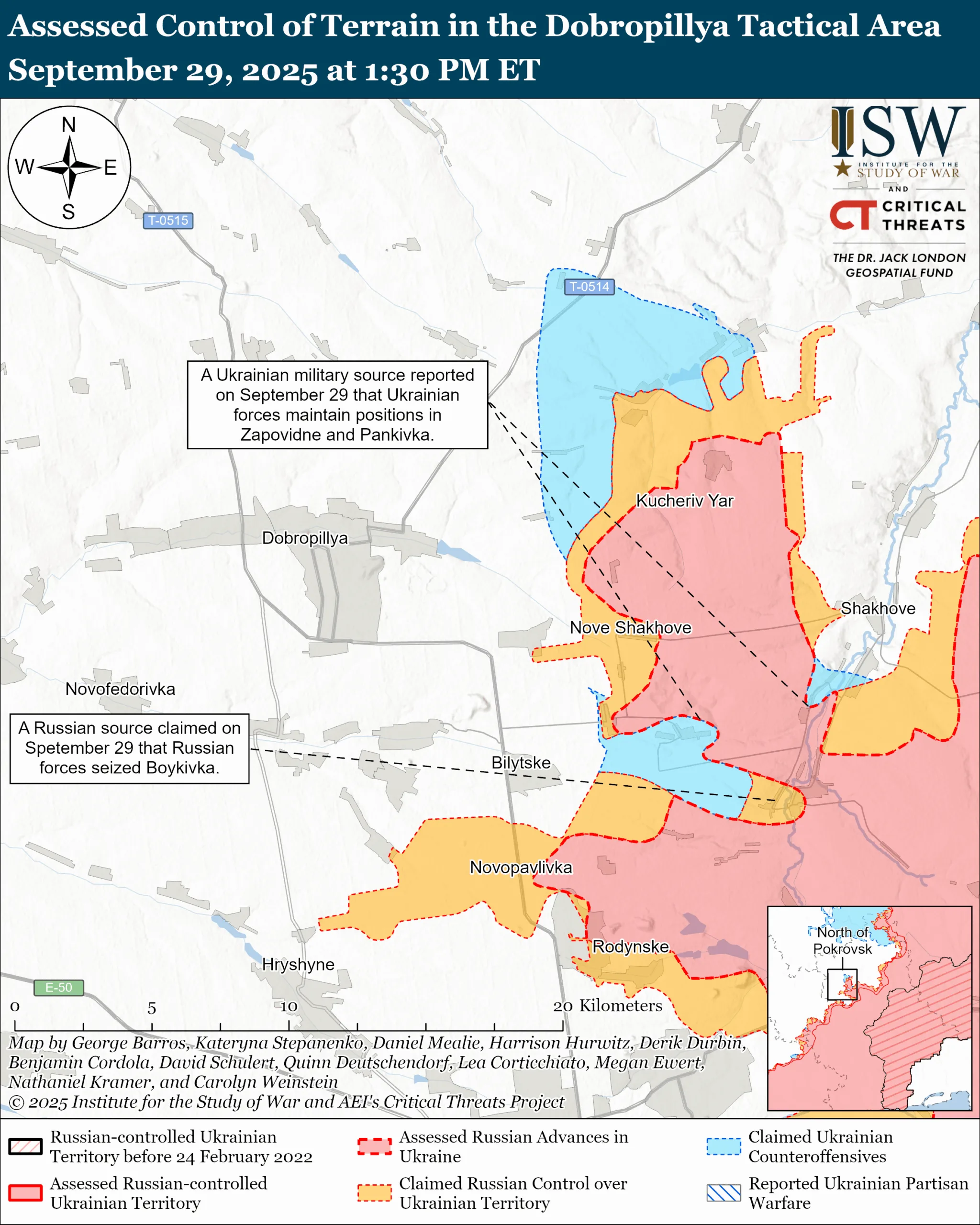 Dobropillya Tactical Area September 29, 2025