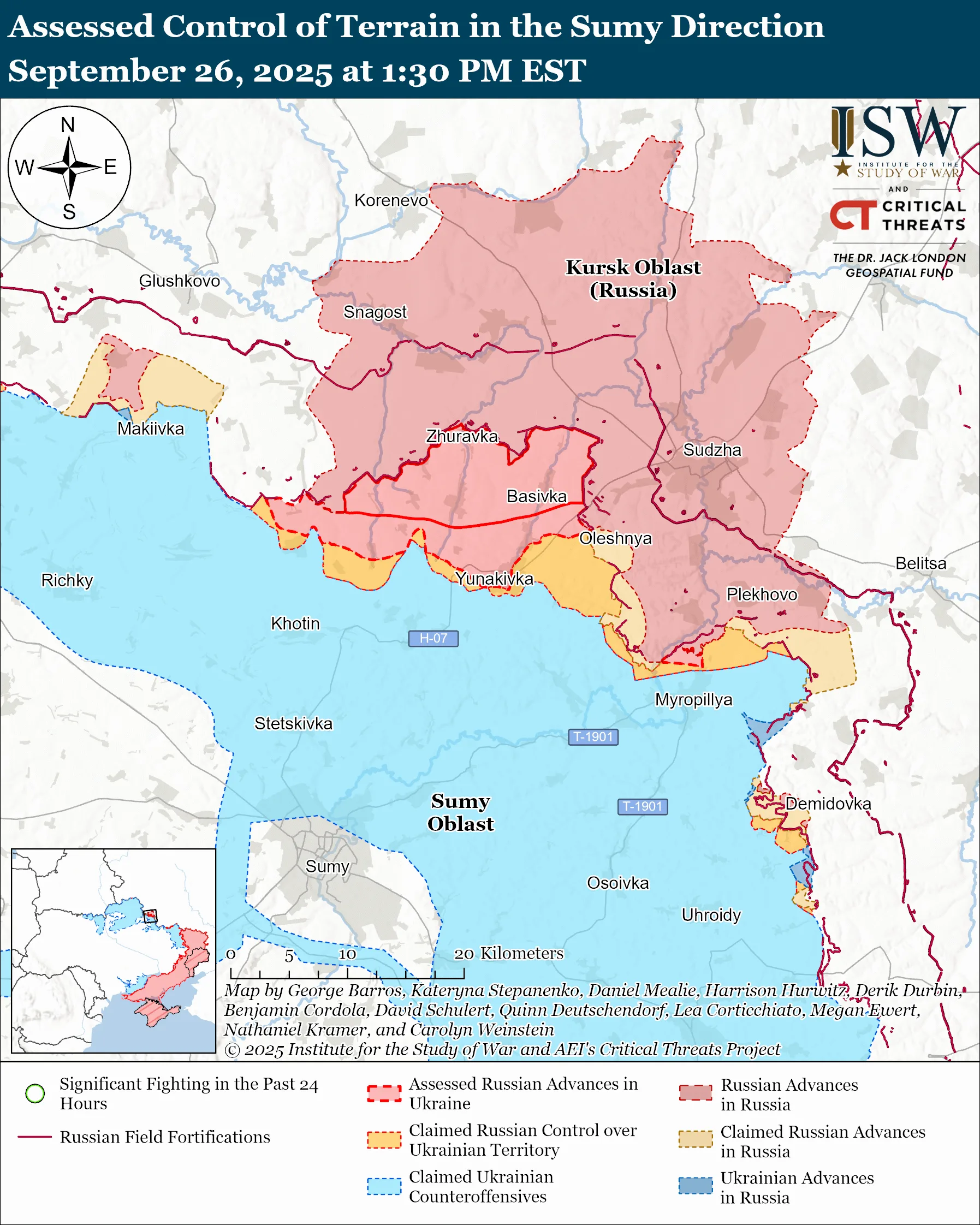 Assessed Control of Terrain in Sumy Direction September 26, 2025 at 1:20 PM ET