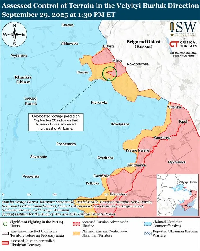 Velykyi Burluk Direction September 29, 2025