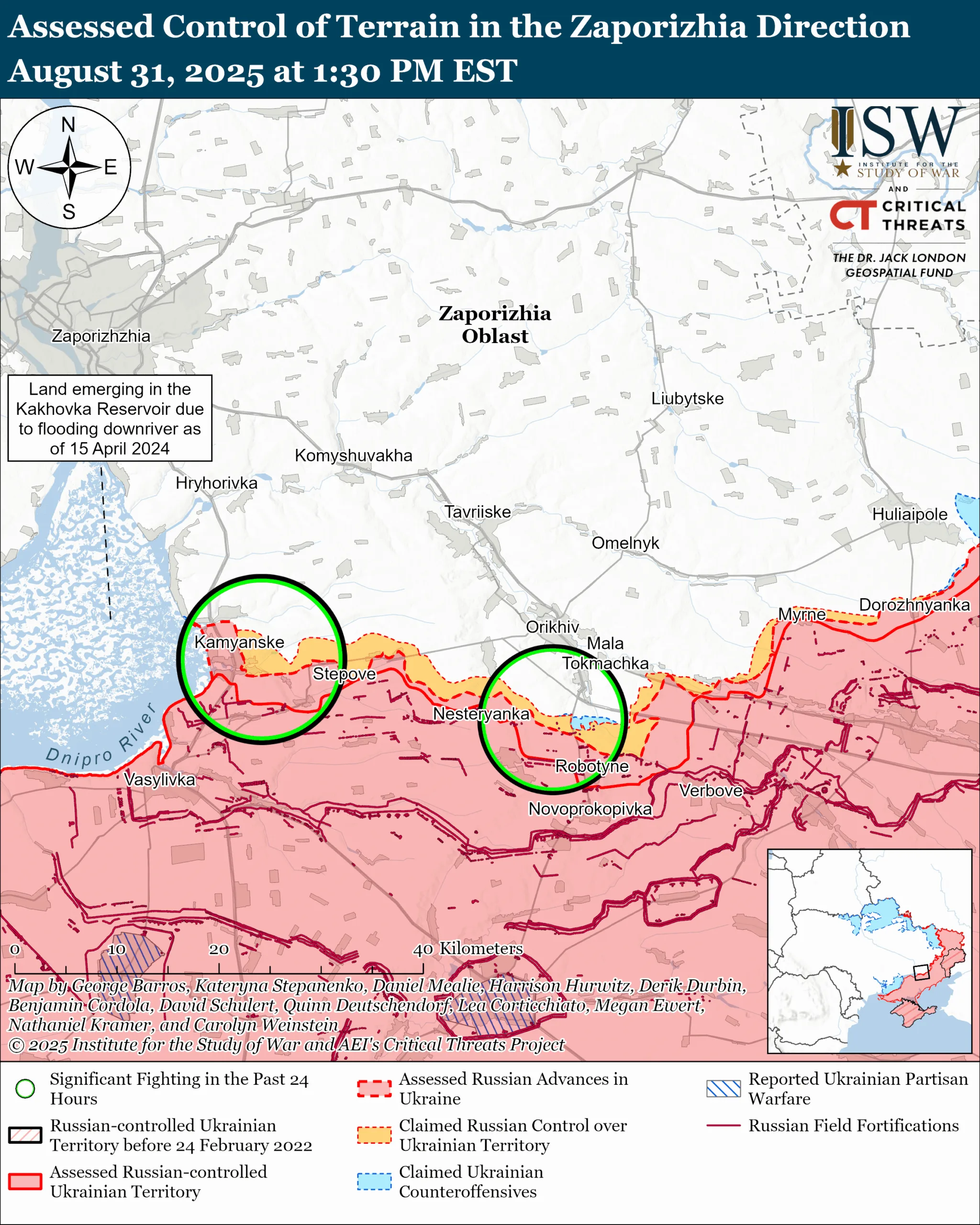 Zaporizhia Direction August 31, 2025 | Map Room | ISW