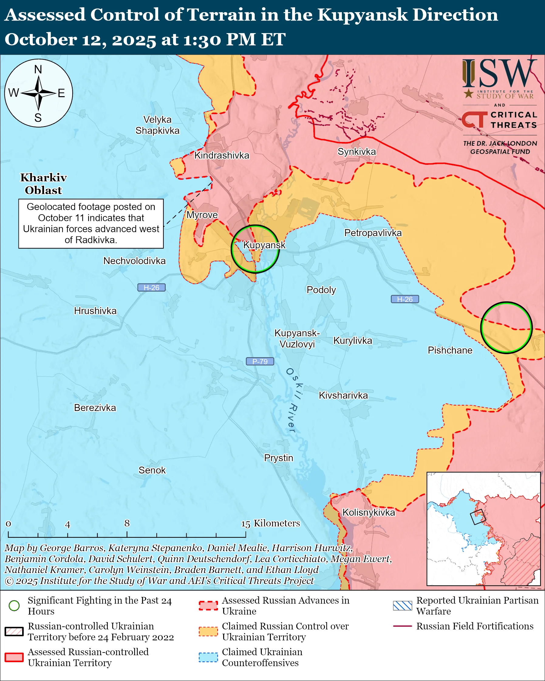 Kupyansk Direction October 12, 2025 map