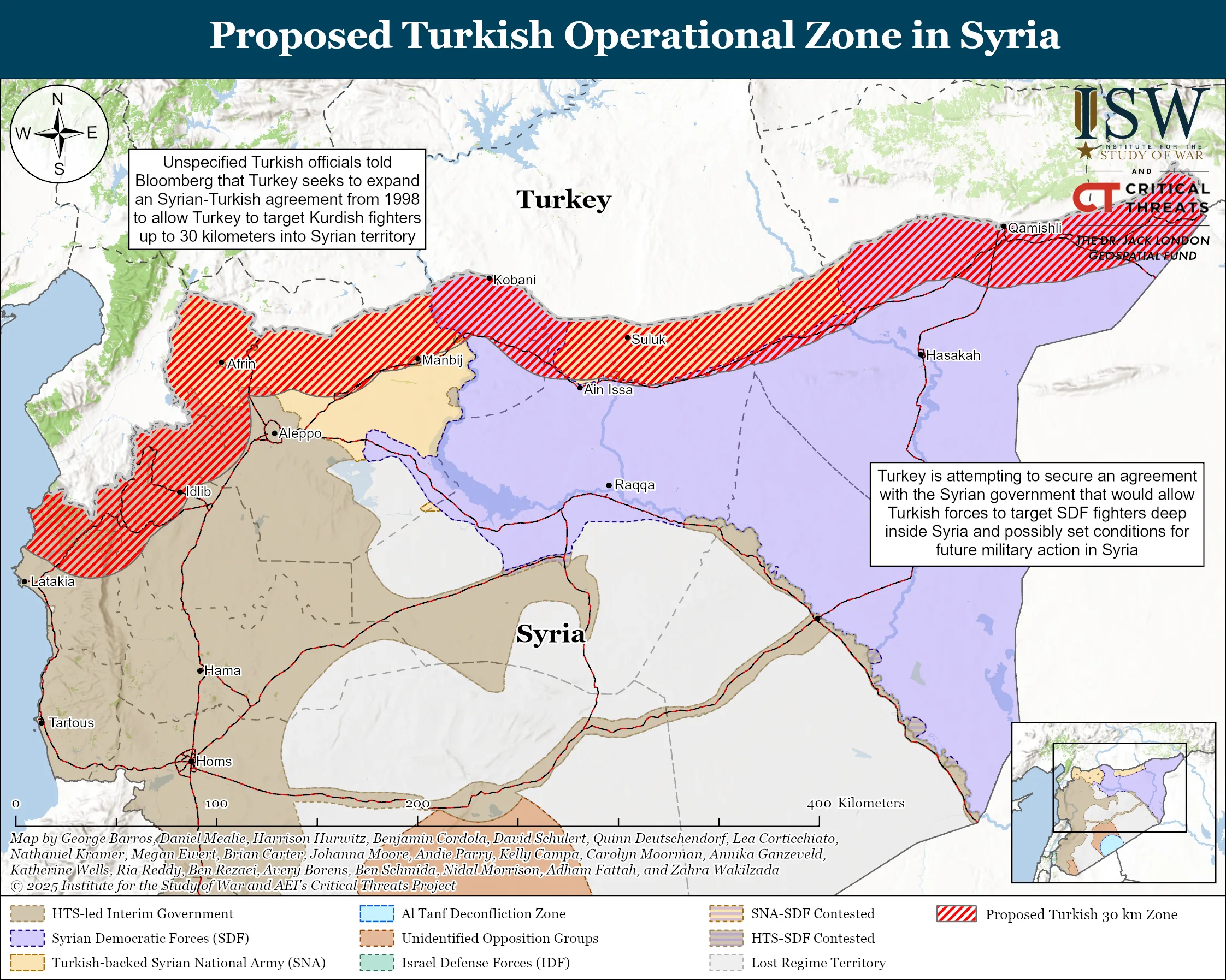 Proposed Turkish Operational Zone in Syria