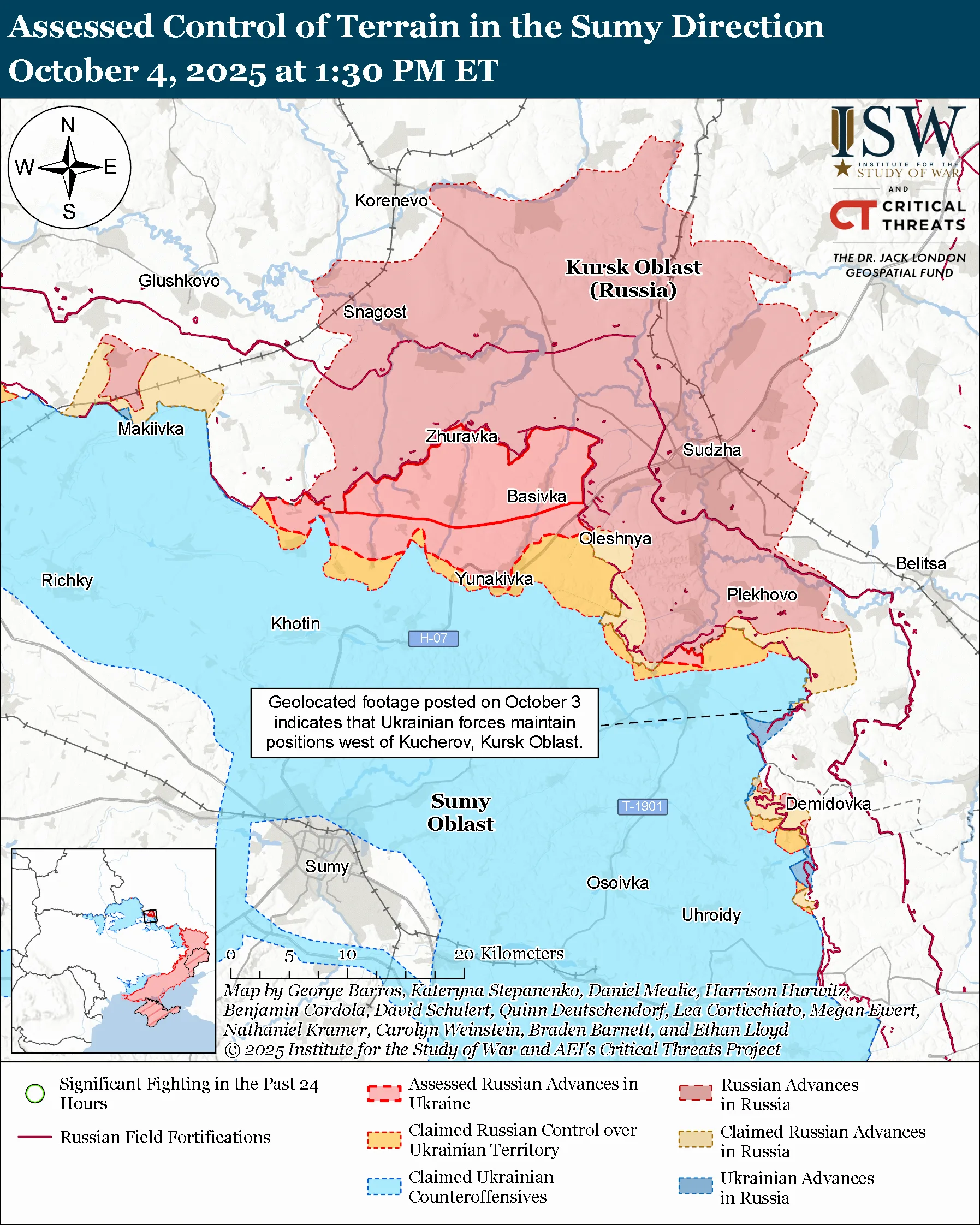 Sumy Direction October 04, 2025 map