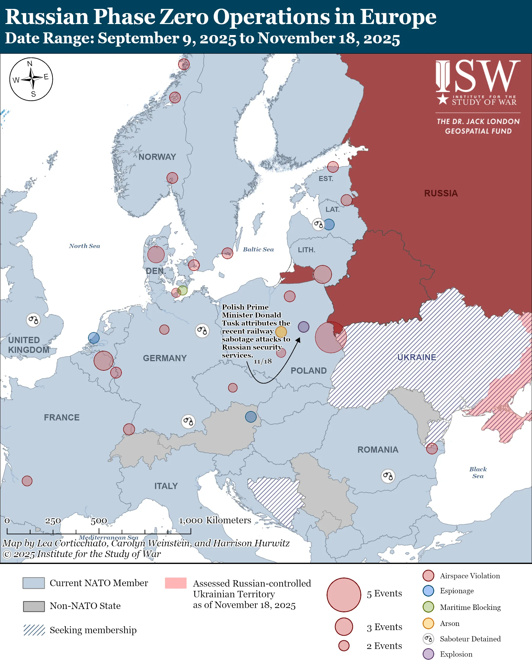 Russian Phase Zero Operations in Europe, Date Range: September 9, 2025 to November 18, 2025