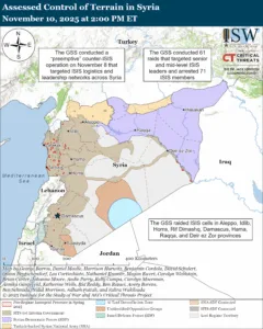 Assessed Control of Terrain in Syria November 10, 2025 at 2:00 PM ET
