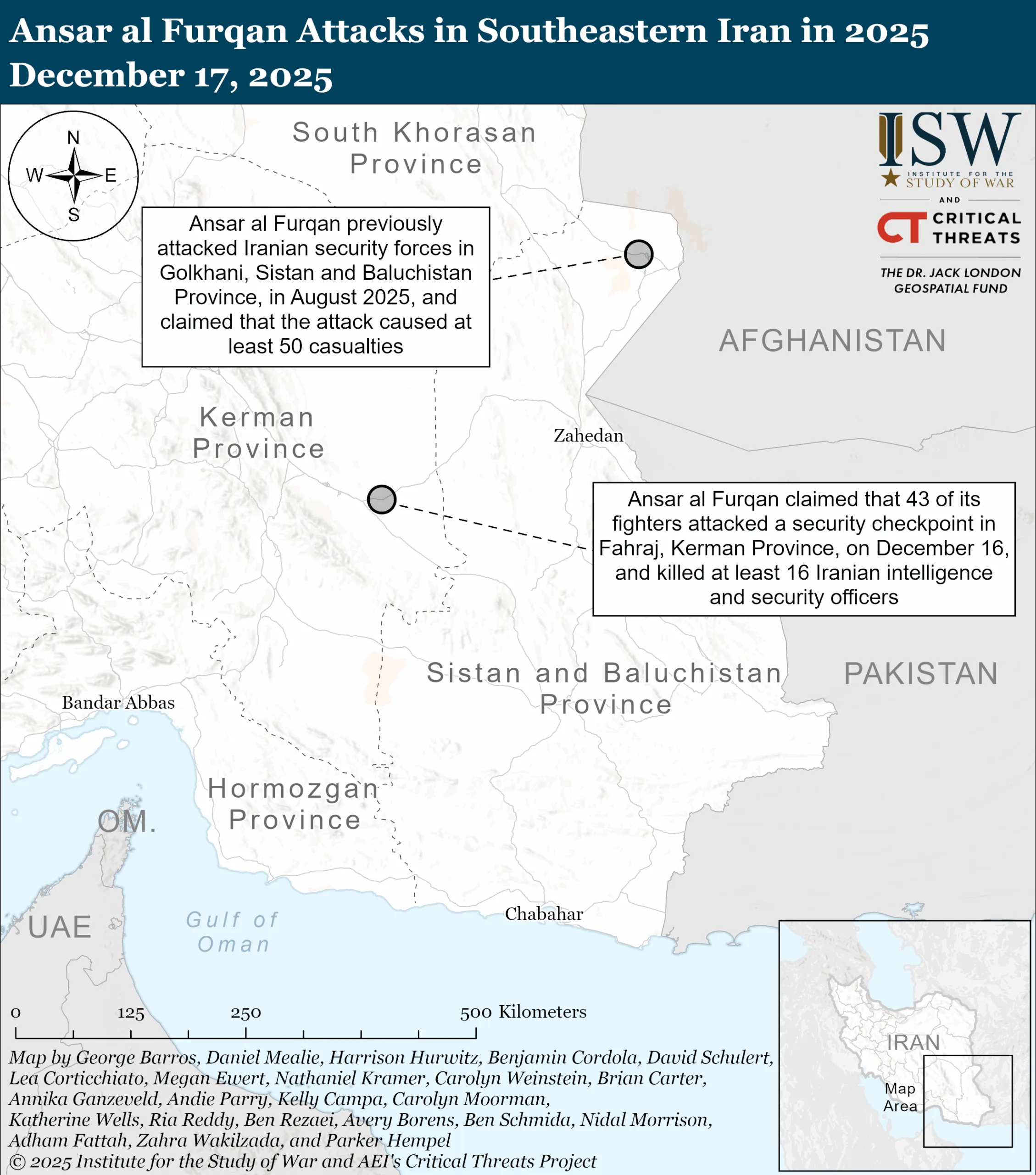 Ansar al Furqan Attacks in Southeastern Iran in 2025, December 17, 2025