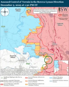 Assessed Control of Terrain in the Borova-Lyman Direction, December 5, 2025 at 1:30 PM ET