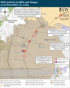 ISIS Activity in Idlib and Aleppo, December 16, 2025