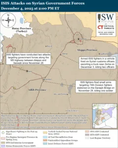 ISIS Attacks on Syrian Government Forces, December 4, 2025 at 2:00 PM ET
