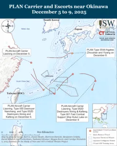 PLAN Carrier and Escort Activity near Okinawa December 5 to December 9, 2025
