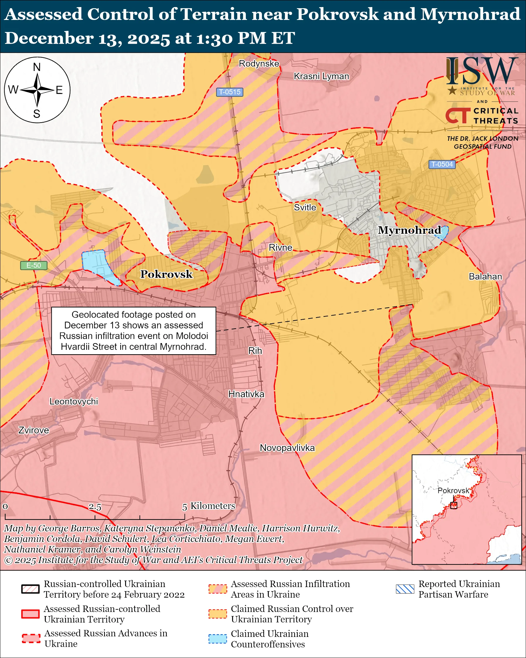 Pokrovsk and Myrnohrad December 13, 2025