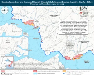 Russian Incursions into Sumy and Kharkiv Oblasts Likely Support Russian Cognitive Warfare Effort, Observed on December 20 and 21, 2025