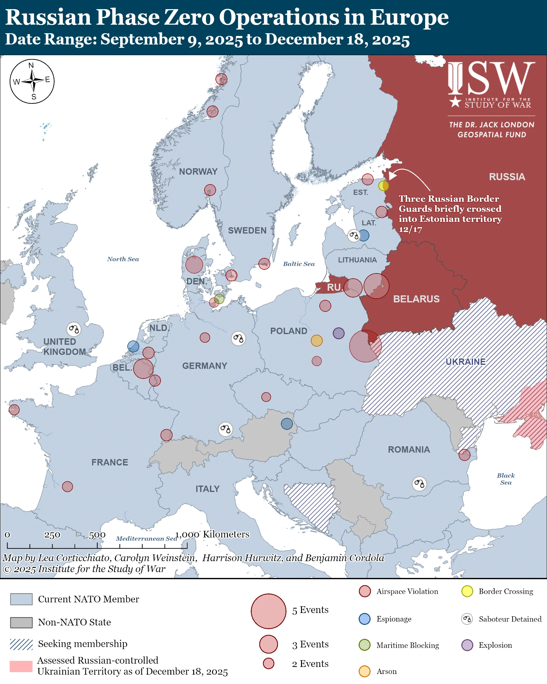 Russian Phase Zero Operations in Europe, Date Range: September 9, 2025 to December 18, 2025