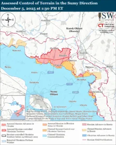 Assessed Control of Terrain in the Sumy Direction, December 5, 2025 at 1:30 PM ET