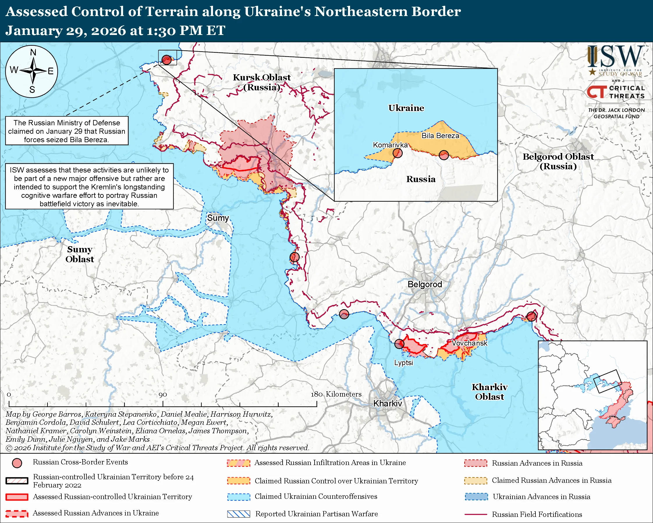 Russian Offensive Campaign Assessment January 29 2026 ISW Northern Border CW Effort January 29 2026.webp