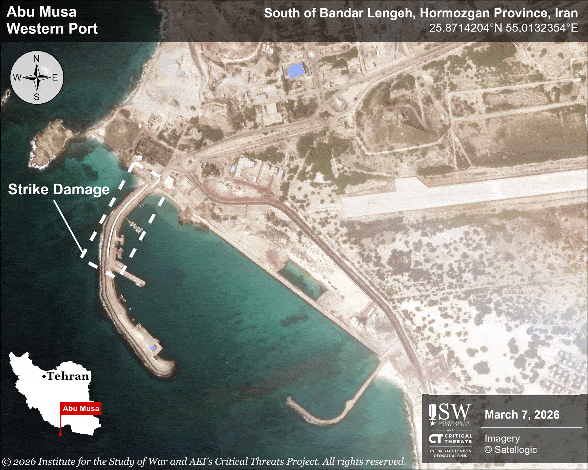 Abu Musa Western Port, South of Bandar Lengeh, Hormozgan Province, Iran, March 22, 2026