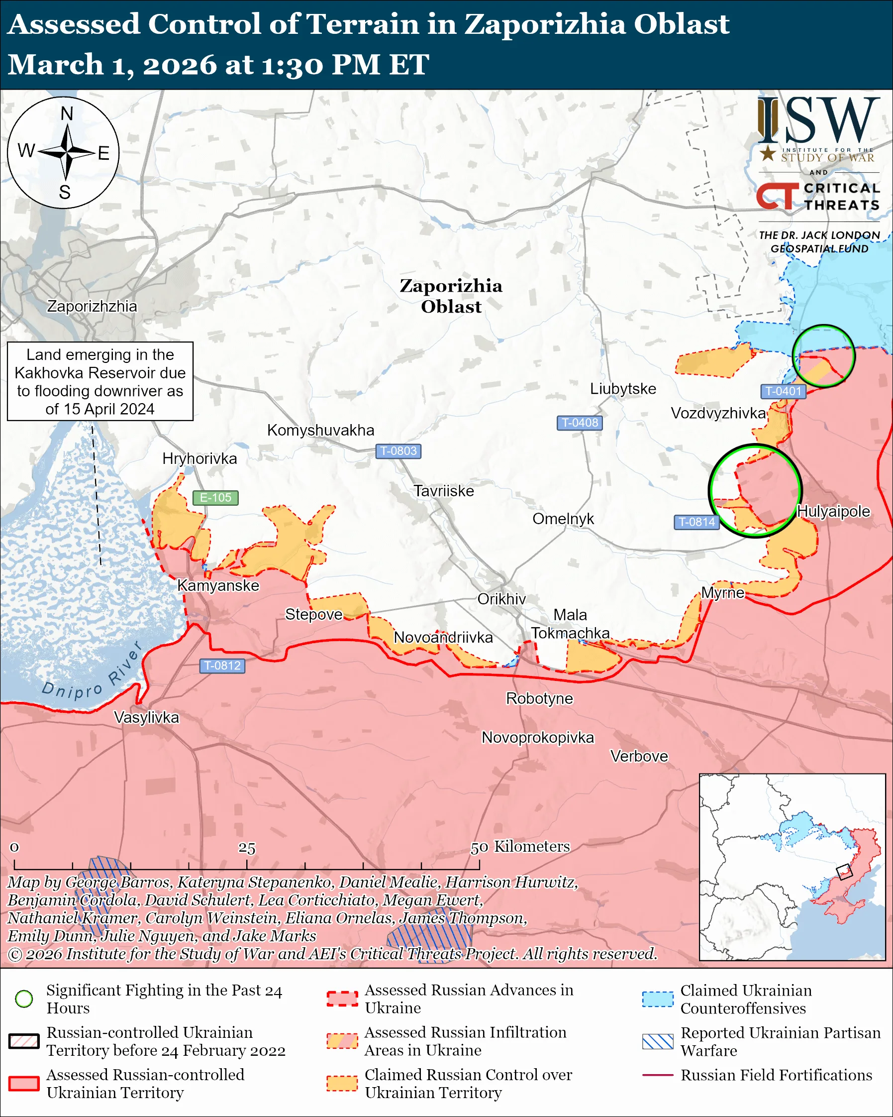Russian Offensive Campaign Assessment March 1 2026 ISW Zaporizhia Oblast March 1 2026.webp