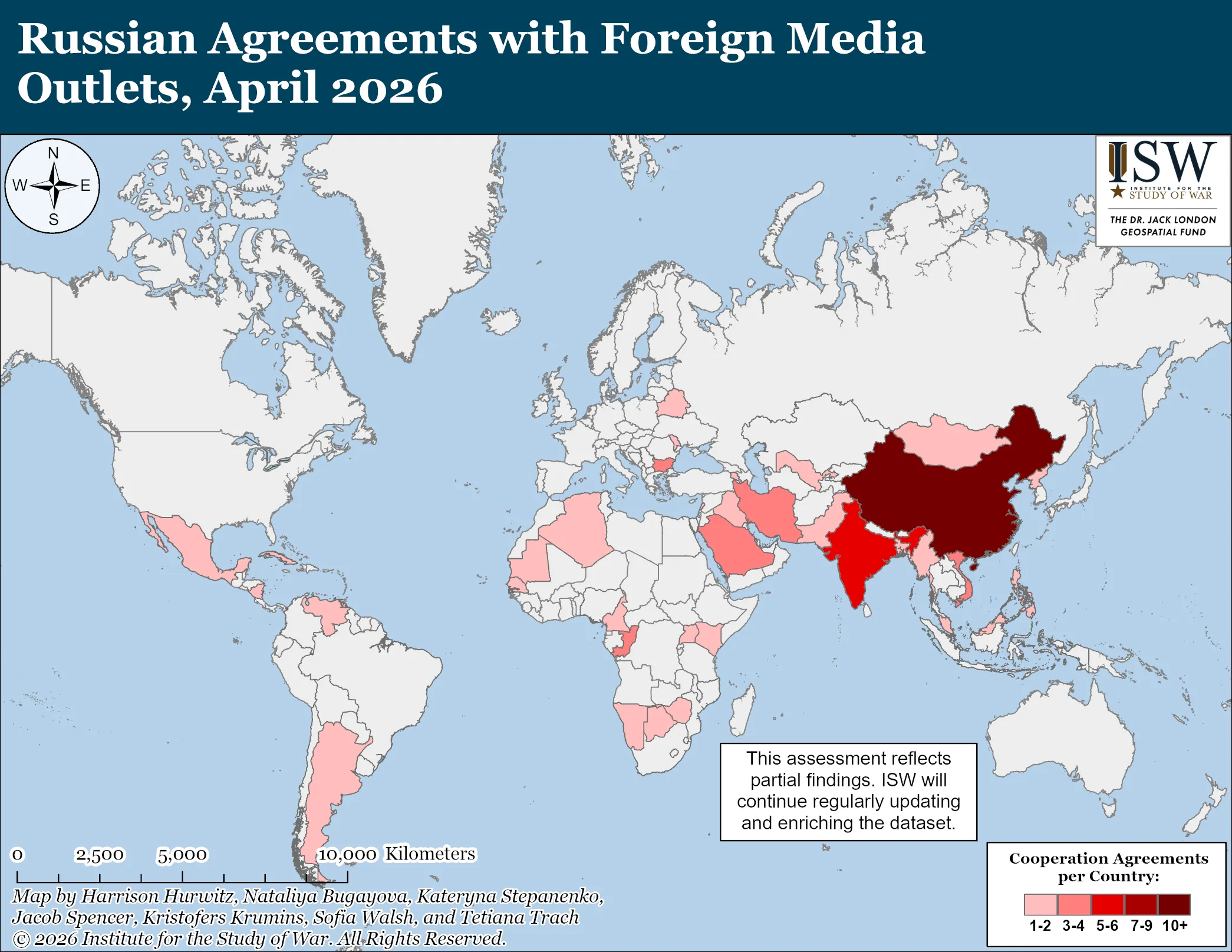 Russian Cooperation Agreements with Foreign Media Outlets, April 2026