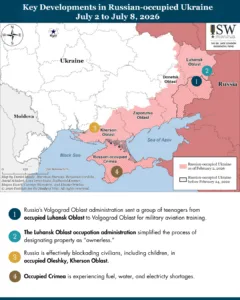 Key Developments in Russian-occupied Ukraine, July 2 to July 8, 2026
