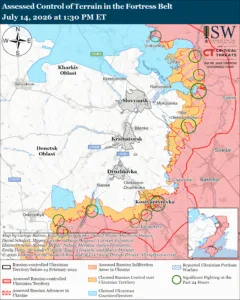 Assessed Control of Terrain in the Fortress Belt, July 14, 2026 at 1:30 PM ET