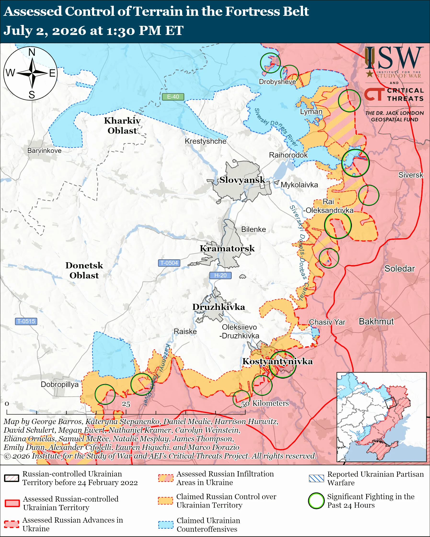 Assessed Control of Terrain in the Fortress Belt, July 2, 2026 at 1:30 PM ET