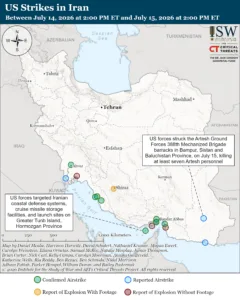 US Strikes in Iran Between July 14, 2026 at 2:00 PM ET and July 15, 2026 at 2:00 PM ET