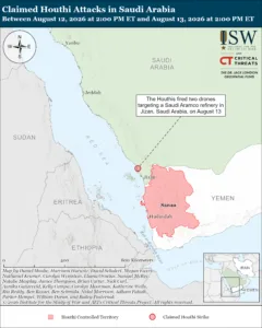 Claimed Houthi Attacks in Saudi Arabia Between August 12, 2026 at 2:00 PM ET and August 13, 2026 at 2:00 PM ET