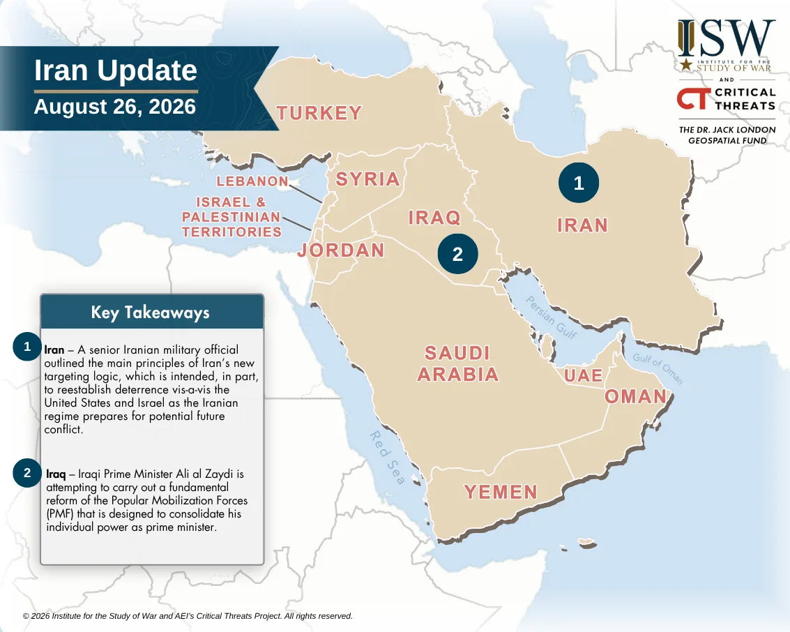 Iran Update, August, 26, 2026