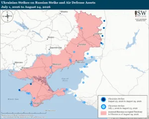 Ukrainian Strikes on Russian Strike and Air Defense Assets, July 1, 2026 to August, 24, 2026