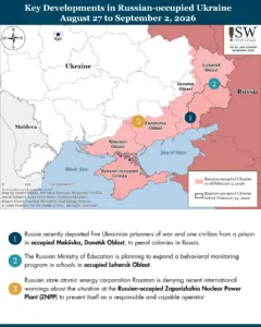Key Developments in Russian-occupied Ukraine, August 27 to September 2, 2026