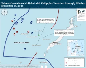 Chinese Coast Guard Collided with Philippine Vessel on Resupply Mission, September 18, 2026