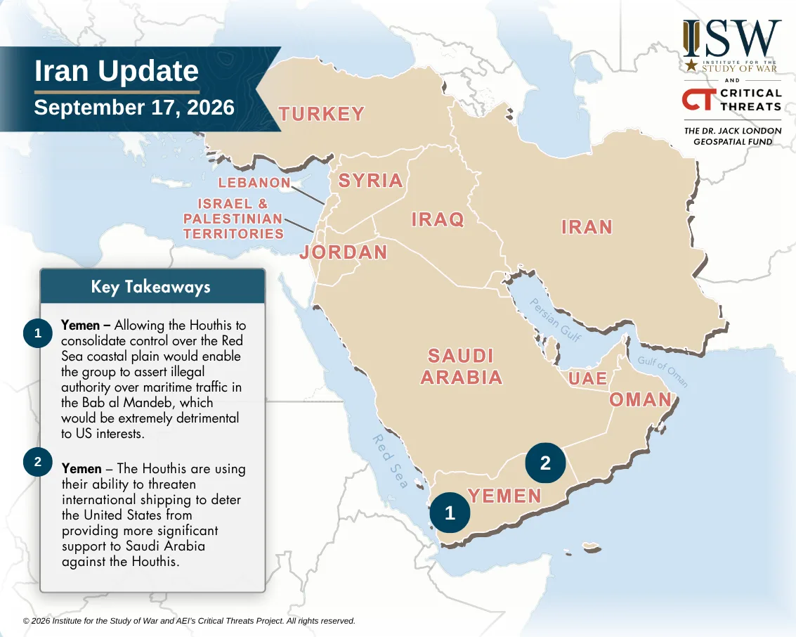 Daily Iran Update Horizontal Graphic, September 17, 2026