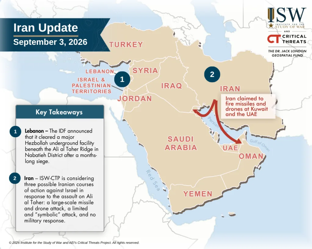 Iran Update, September 3, 2026 Iran Update, September 3, 2026