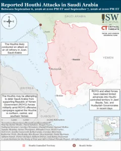 Houthi Attacks in Saudi Arabia Between September 6, 2026 at 2:00 PM ET and September 7, 2026 at 2:00 PM ET