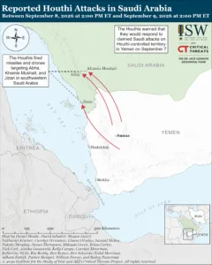 Reported Houthi Attacks in Saudi Arabia, Between September 8, 2026 at 2:00 PM ET and September 9, 2026 at 2:00 PM ET