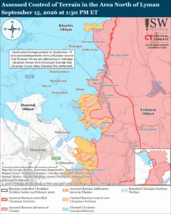 Assessed Control of Terrain in the Area of North Lyman, September 15, 2026 at 1:30 PM ET