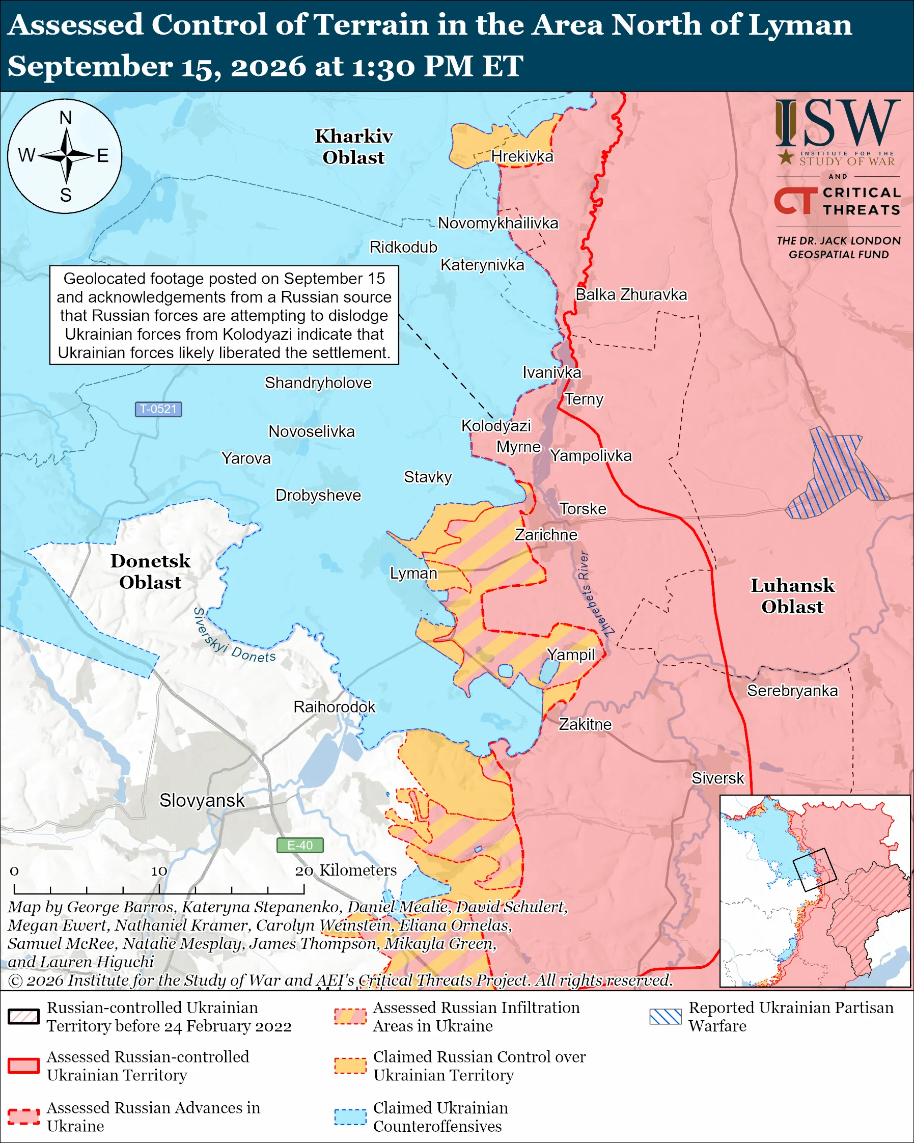 Assessed Control of Terrain in the Area of North Lyman, September 15, 2026 at 1:30 PM ET