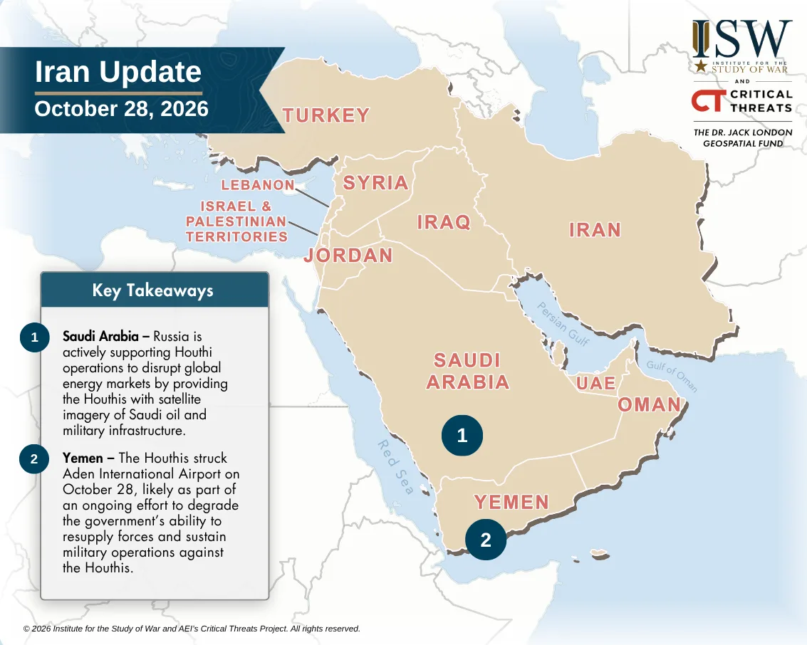 Iran Update Graphic, October 28, 2026
